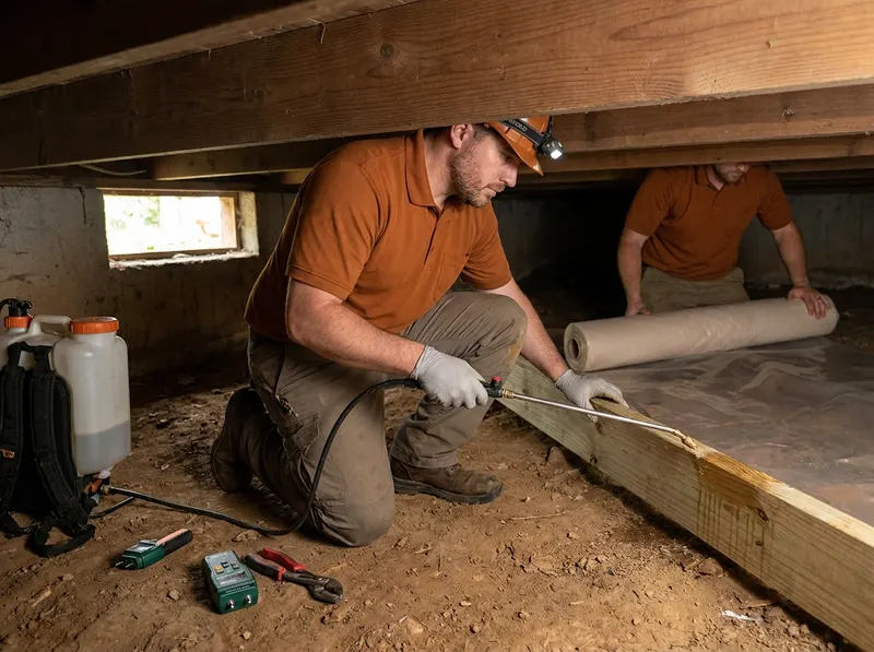 Crawlspace Moisture & Wood-Boring Beetle Management in Laurel, MD